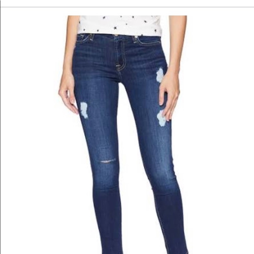 7 For All Mankind Dark Distressed Jeans